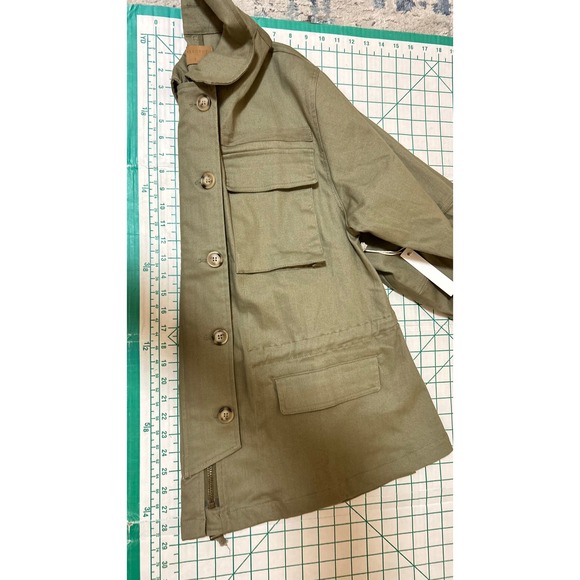 Crescent Size S Jacket Green Utility Field Chore Cotton Blend Balloon Barrel - Picture 6 of 11